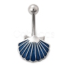 Alloy Enamel Shell Shaped Curved Barbell Belly Rings AJEW-R007-02P-5