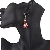 Christmas Santa Claus 304 Stainless Steel Glass Dangle Earrings EJEW-MZ00610-3
