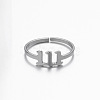 Number 201 Stainless Steel Adjustable Cuff Rings FS-WG22891-02-2