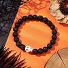 8.5mm Round Natural Lava Rock Beaded Stretch Bracelets BJEW-JB10465-04-2
