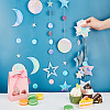 4Pcs 4 Style Iridescent Paper Glitter Circle Star Garland AJEW-PH0004-59-4