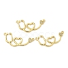 Rack Plating Brass Micro Pave Clear Cubic Zirconia Connector Charms KK-C030-20G-3