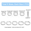 18Pcs 9 Size 201 Stainless Steel Grooved Finger Ring for Men Women STAS-UN0045-60B-P-3