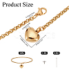 2Pcs Heart Non-Tarnish Stainless Steel Charm Bracelets BJEW-CN0001-23G-2