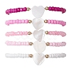 5Pcs 5 Colors Glass Seed Beaded Stretch Bracelet Sets BJEW-MZ00127-3