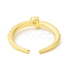 Clear Cubic Zirconia Initial Letter Open Cuff Ring RJEW-H120-09G-P-3
