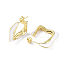 Enamel Twist Square Stud Earrings EJEW-P214-23G-01-2