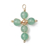 Natural Green Aventurine Pendants PALLOY-JF02885-01-1