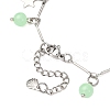Stainless Steel and Natural & Dyed Malaysia Jade Charm Bracelets BJEW-JB12418-03-4