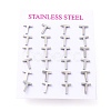Tarnish Resistant 304 Stainless Steel Greek Alphabet Stud Earrings STAS-D007-07P-10-3