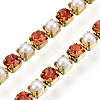 Brass Rhinestone Strass Chains CHC-N017-001A-A04-2