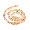 Faceted Electroplated Transparent Glass Beads Strands GLAA-G092-A01-4