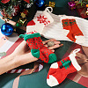 4Pcs 4 Styles Christmas Polyester Socks Pendant Decorations AJEW-TA0003-29B-8