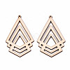 Undyed Natural Wooden Big Pendants X-WOOD-N007-062-2