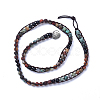 Three Loops Frosted Natural Gemstone Beads Wrap Bracelets BJEW-JB04246-3