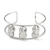 Non-Tarnish 304 Stainless Steel Wide Textured Open Cuff Bangles BJEW-Q348-05P-07-2