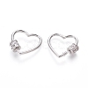 Brass Micro Pave Cubic Zirconia Screw Carabiner Lock Charms ZIRC-I031-01P-2
