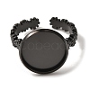 Flower 304 Stainless Steel Cuff Ring Components STAS-P454-05C-B-2