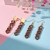 Chunky Acrylic Curb Chain Long Drop Earrings EJEW-JE04772-04-2