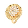 Brass Micro Pave Cubic Zirconia Cuff Open Rings RJEW-F204-05G-2