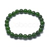 Natural TaiWan Jade Bead Stretch Bracelets BJEW-K212-C-019-2