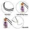 Natural & Synthetic Gemstone Chip and Glass Bottle Pendant Necklaces NJEW-TAC0016-4