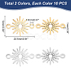 20Pcs 2 Colors 201 Stainless Steel Star Connector Charms STAS-UN0040-99-3