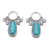 Synthetic Turquoise Cabochon Settings for Enamel PALLOY-N157-029-2