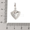 Rack Plating Brass Micro Pave Clear Cubic Zirconia Pendants KK-S380-37C-P-3