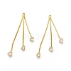 Clear Glass Tassel Pendnants KK-P228-16G-2
