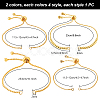 8Pcs 8 Styles Brass & Stainless Steel Slider Bracelets Making MAK-PH0001-07-4