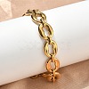 304 Stainless Steel Oval Link Chain Bracelets for Women BJEW-F533-02A-G-2