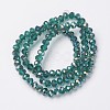 Electroplate Transparent Glass Beads Strands EGLA-A034-T8mm-S13-2