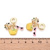 Brass Micro Pave Colorful Cubic Zirconia and Enamel European Dangle Charms KK-T079-75G-3