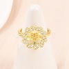 Adjustable Brass Micro Pave Cubic Zirconia Cuff Ring Settings for Half Drilled Beads RJEW-Z113-23G-6
