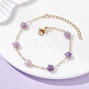 Natural Amethyst Beaded Link Bracelets BJEW-JB12851-02-1