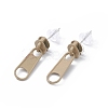 Alloy Zipper Buckle Dangle Stud Earrings with Iron Pins for Women EJEW-A090-01F-1