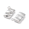 Brass Micro Pave Clear Cubic Zirconia Charms KK-F871-42P-2