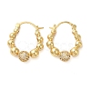 Brass Micro Pave Clear Cubic Zirconia Hoop Earrings EJEW-G399-02G-1