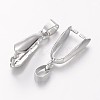 Platinum Plated Brass Pinch Bails X-KK-B739-P-2