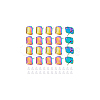 Rainbow Color 304 Stainless Steel Stud Earring Findings with Hole STAS-UN0036-11-6