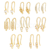 BENECREAT 8 Pairs 8 Styles Brass Micro Pave Clear Cubic Zirconia Earring Hooks ZIRC-BC0001-25-1