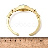 Hexagon Brass Pave Natural Labradorite & Cubic Zirconia Cuff Bangles for Women BJEW-Z172-01G-08-5