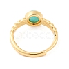 Round Natural Amazonite Adjustable Rings RJEW-Q817-03G-01-3