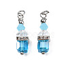 Faceted Transparent Glass Charms GLAA-Q026-08-4