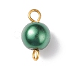Glass Imitation Pearl Connector Charms PALLOY-JF01881-03-2