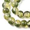Two-Tone Crackle Baking Paint Transparent Glass Beads Strands X-CCG-T004-8mm-01-2