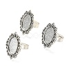 Vintage Adjustable Iron Finger Ring Components Alloy Cabochon Bezel Settings PALLOY-Q300-09AS-NR-5