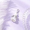 Heart Angel Glass Pearl & ABS Plastic Imitation Pearl Pendant Decorations HJEW-JM03565-01-1