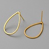 Golden Brass Hollow Geometric Stud Earrings EJEW-WH0012-127A-2